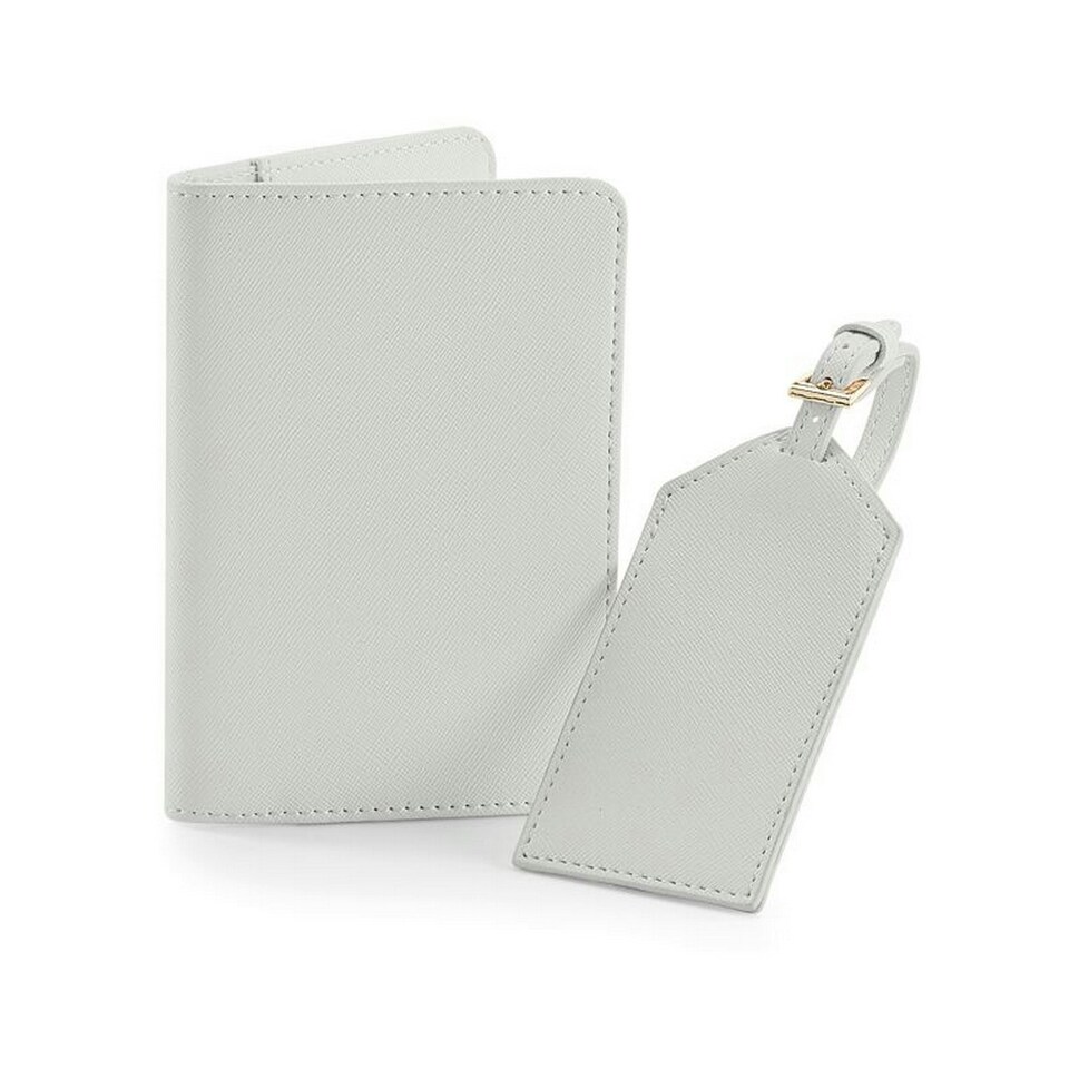 Bagbase Boutique Passport Holder and Luggage Tag Set - Soft Grey - One Size Grey