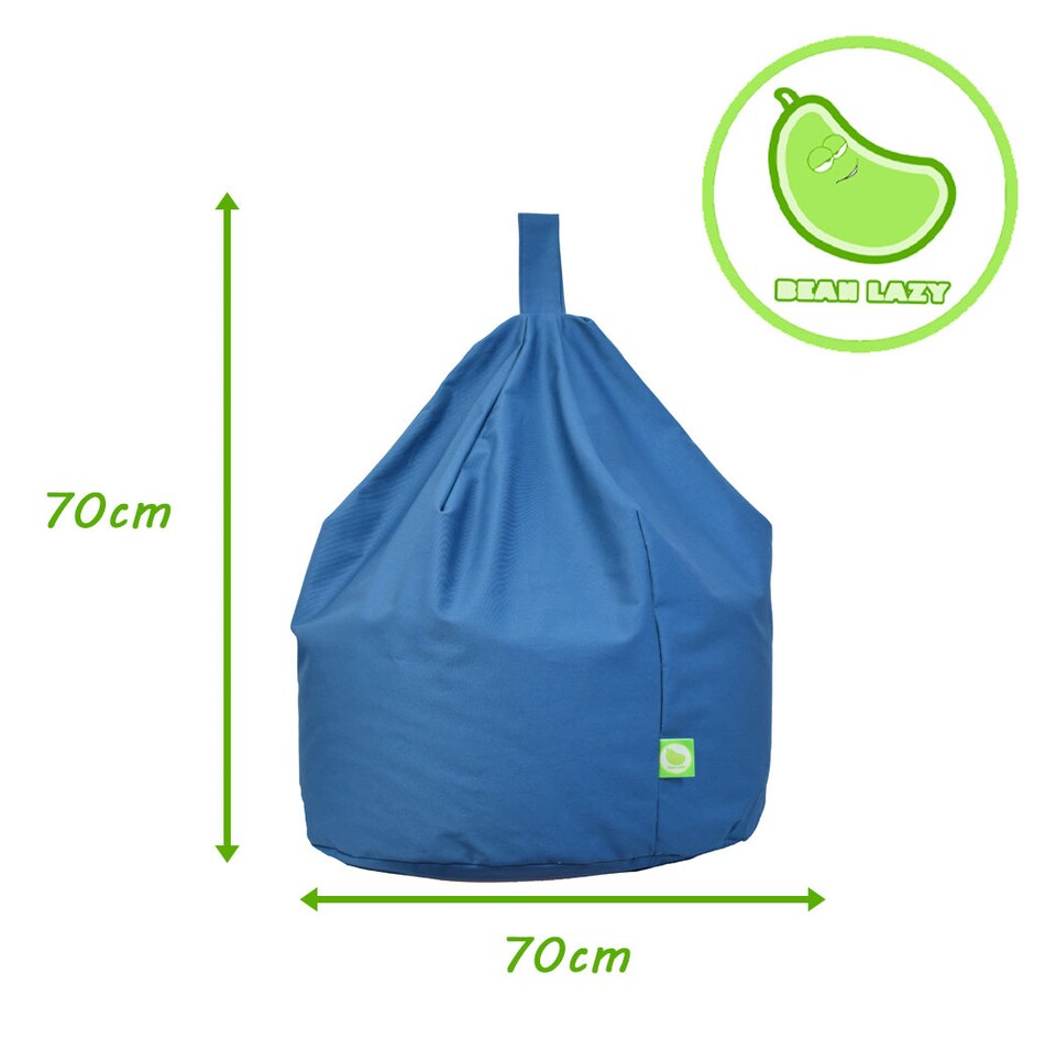 image 1 of Bean Lazy French Blue Cotton Bean Bag Teen and Adult Size