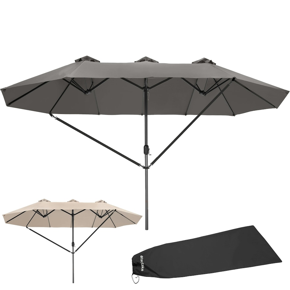 image 1 of Parasol Silia - extra wide, 460 x 270 cm, height-adjustable, cover included Grey