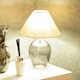 image 2 of ValueLights Olivet Pair of Grey Glass Table Lamps with Fabric Tapered Lampshade Bedside Light - Bulbs Included