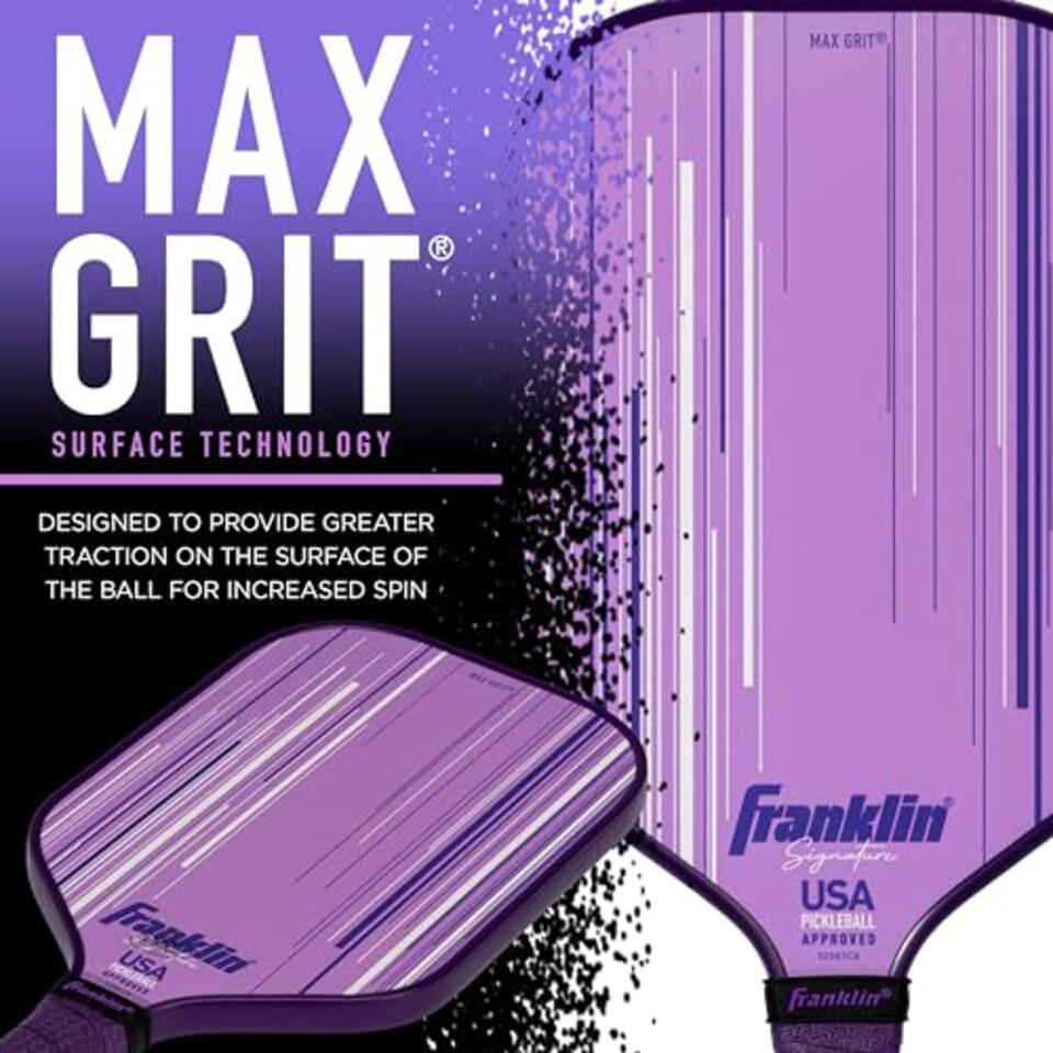 image 1 of Franklin Sports Pro Pickleball Paddle - Signature Series With Maxgrit Surface - Usapa Approved - 13mm Polypropylene Core - Lilac