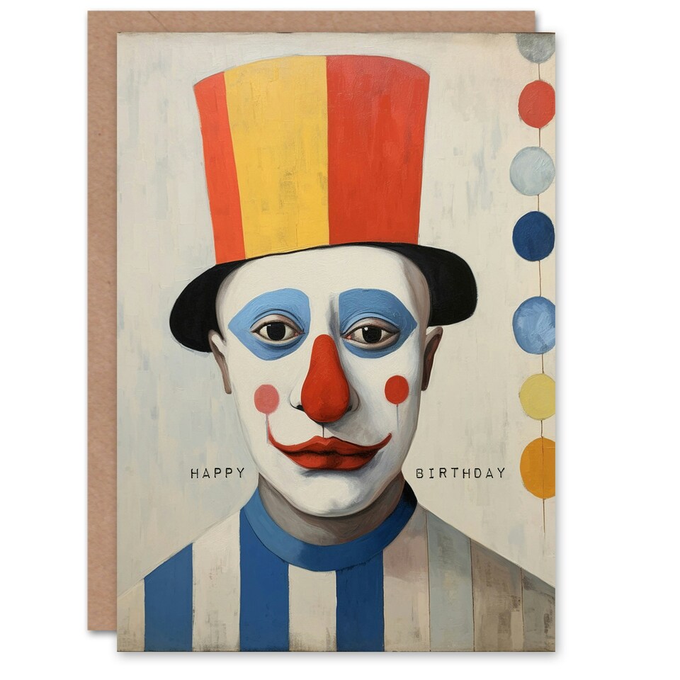 image 1 of Strange Gentle Clown Him Her Birthday Card