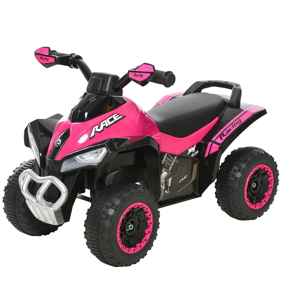 image 1 of HOMCOM No Power Quad Toddler Ride on Car Foot-to-Floor Sliding Pink