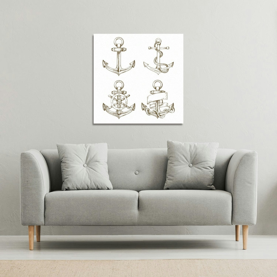 image 1 of Drawn Anchors (Canvas Print) 101 x 101 x 4cm