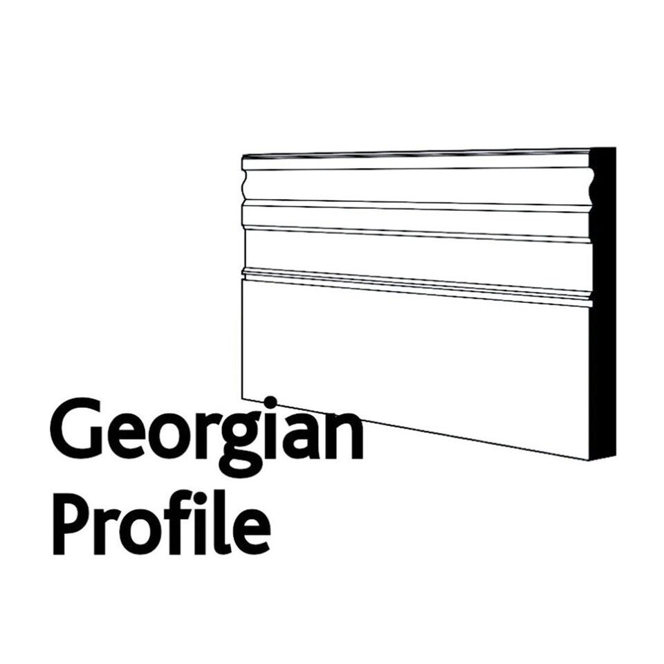 image 1 of PACK OF 5 (Total 5 Units) - 25mm x 194mm White Primed MDF Georgian Skirting Board - 4200mm Length