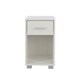 image 3 of Lido 1 Drawer Bedside Table - Gloss White Finish with Silver Handles and Feet | White | White | One Size | 1