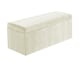image 4 of 90cm Large Plain Safar Storage Ottoman Box, Cream Plush Velvet Upholstered Deep Storage Ottoman End of Bed Bench