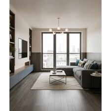 Premium Walnut Matt Porcelain Wood Effect Floor Tile (180 Pack - 20 Box - 24.4m2 Coverage) - TV Room- Inspired by Latin America