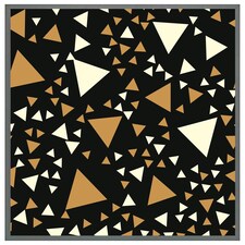 Triangles on black (Picture Frame) Grey | XL