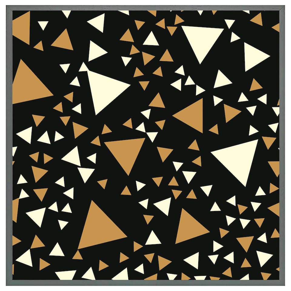 image 1 of Triangles on black (Picture Frame) Grey | XL