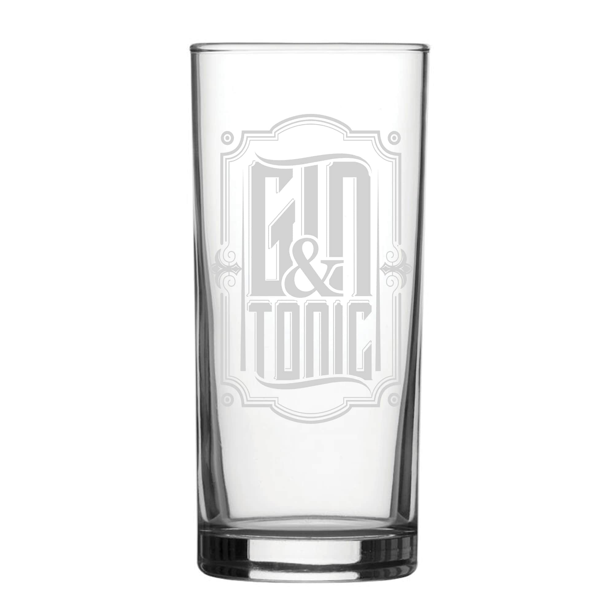 Personalised Gin and Tonic Engraved Novelty Hiball Glass for Friend