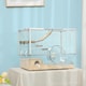 image 2 of PawHut Hamster Cage, Gerbil Cage w/ Deep Bottom, Wooden Ramp, Exercise Wheel