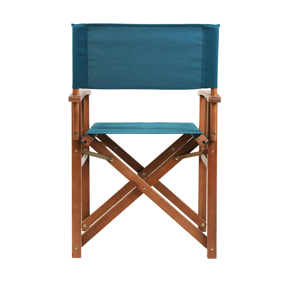 image 1 of Charles Bentley FSC Wooden Pair of Folding Directors Chairs Teal Pop-Up Garden