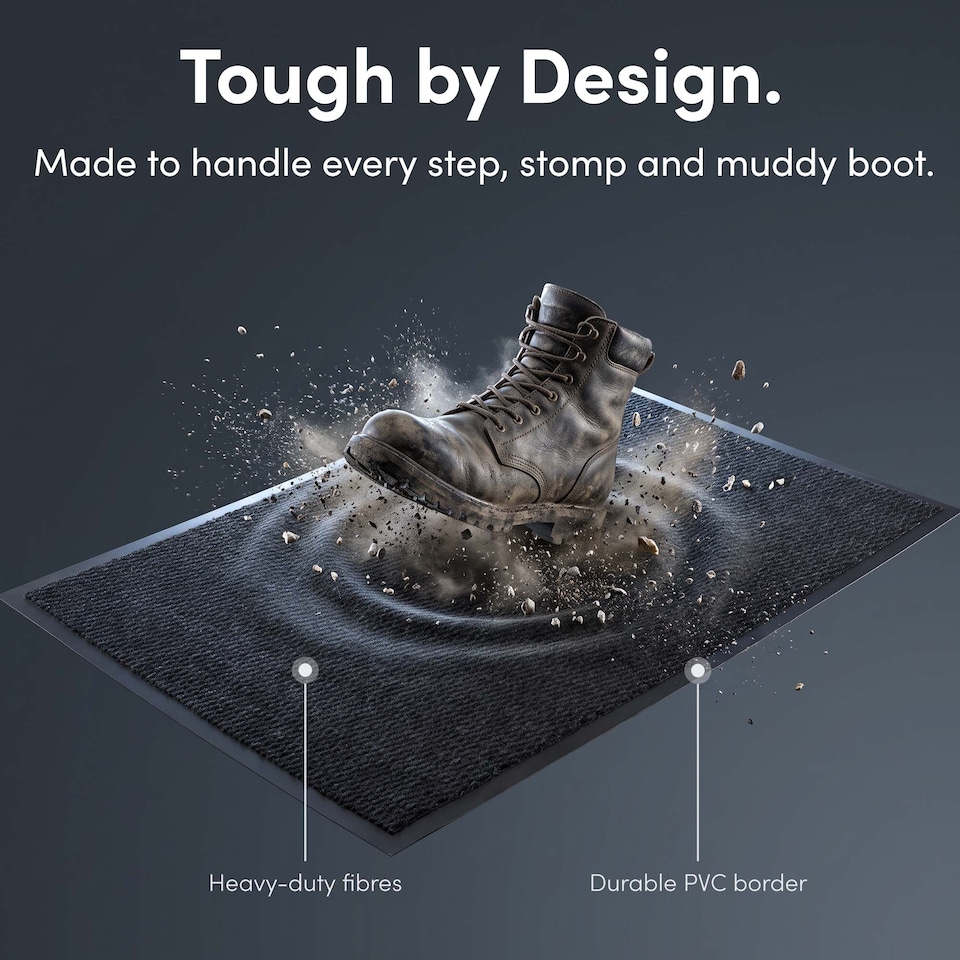 image 1 of Keplin Washable Non-Slip Doormat Indoor and Outdoor Dirt Trapping Water Absorbent