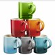 image 4 of Cooks Professional Set of 6 Espresso Cups - Multicoloured Mini Stoneware Mugs 100ml | Multi | 6