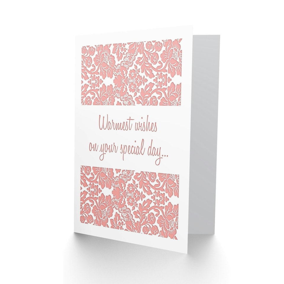 image 1 of Warmest Wishes Elegant Floral Pattern Wedding Card