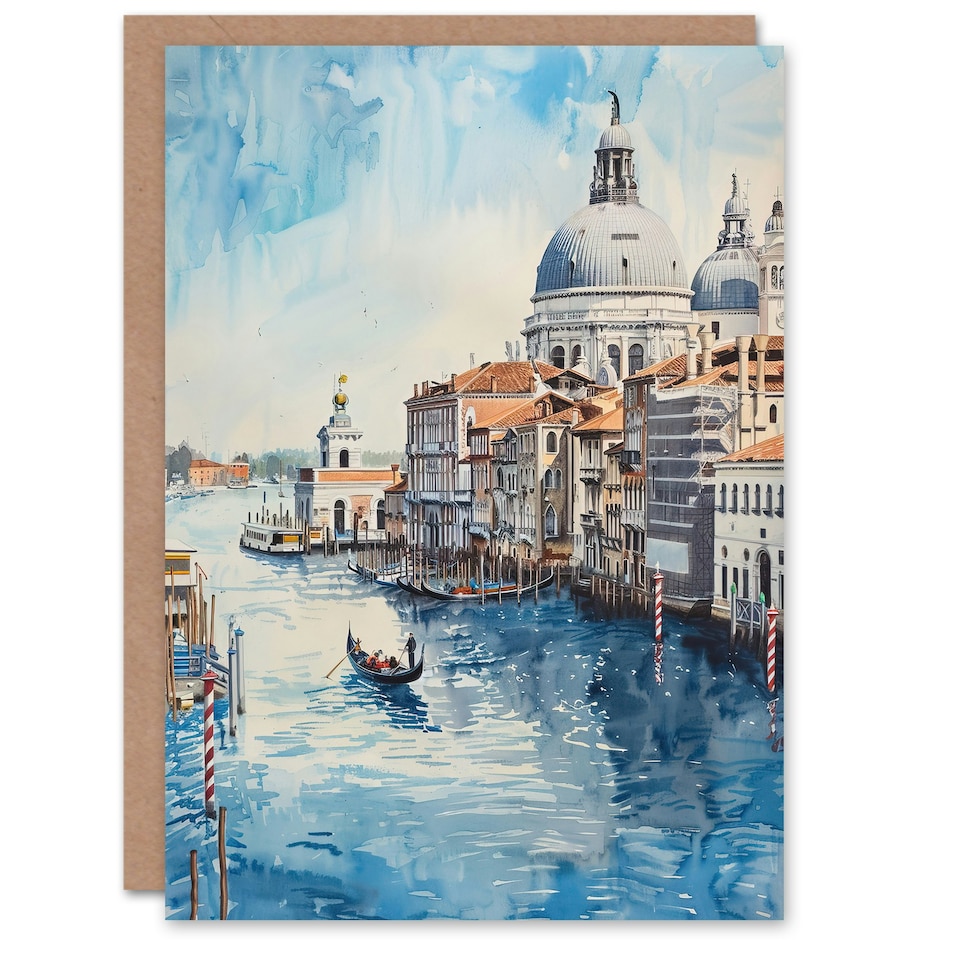 image 1 of Venice Watercolour St Mark's Basilica Detailed Birthday Card