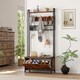 image 8 of HOMCOM Industrial Hall Tree Coat Rack Stand with Shoe Cabinet Rustic Brown | Brown | Black | 1