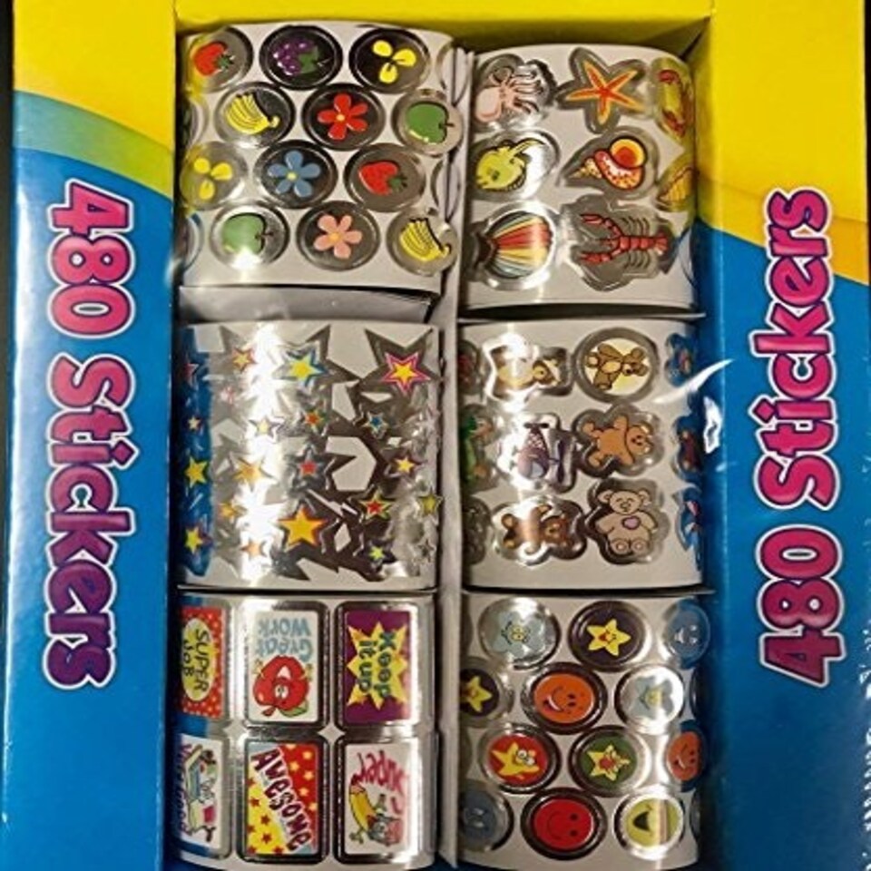image 1 of Box of 480 Foil Assorted Stickers