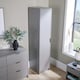 image 2 of Phoenix Wardrobe 1 Door Space Saving Bedroom Home Furniture Clothing Storage Unit | Grey