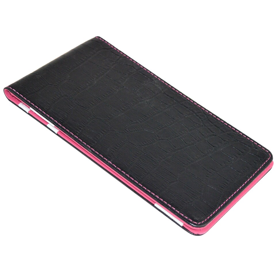 image 1 of Premium Croc Golf Scorecard Holder - Black / Pink