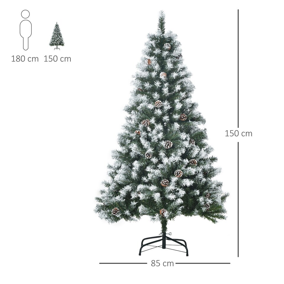 image 1 of HOMCOM 5FT Artificial Christmas Tree Xmas Indoor Decoration, Automatic Open