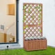 image 2 of Outsunny Flower Stand Plant Shelf Outdoor Pine Trough Planter Natural