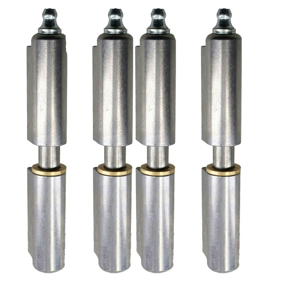 image 1 of 4 PACK Lift Off Bullet Hinge with Grease Nipple Weld On 15x100mm Door Silver
