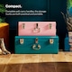image 2 of BTFY Set of 2 Pink & Teal Stainless Steel Storage Trunks