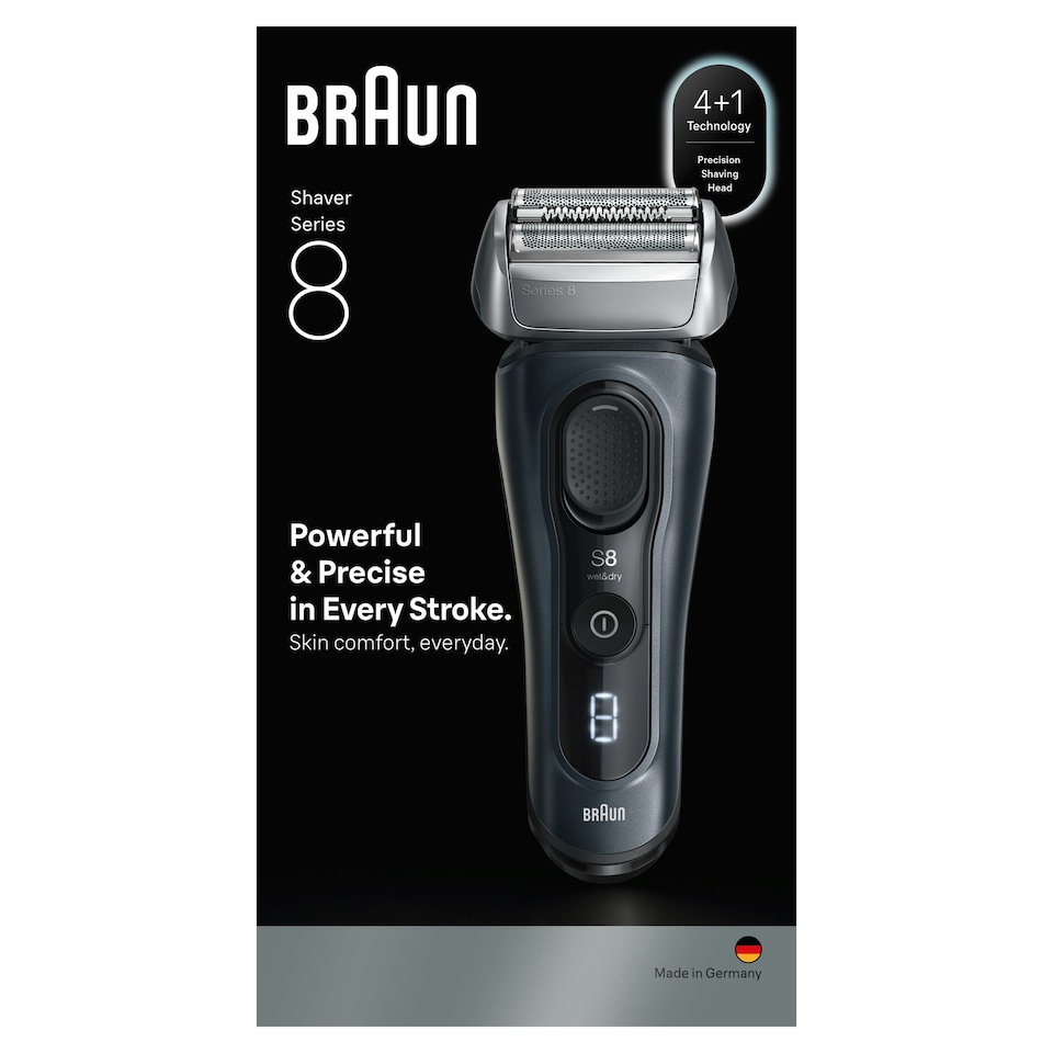image 1 of Braun Series 8 Electric Shaver, SensoAdapt, 60 min, 8603S, Grey