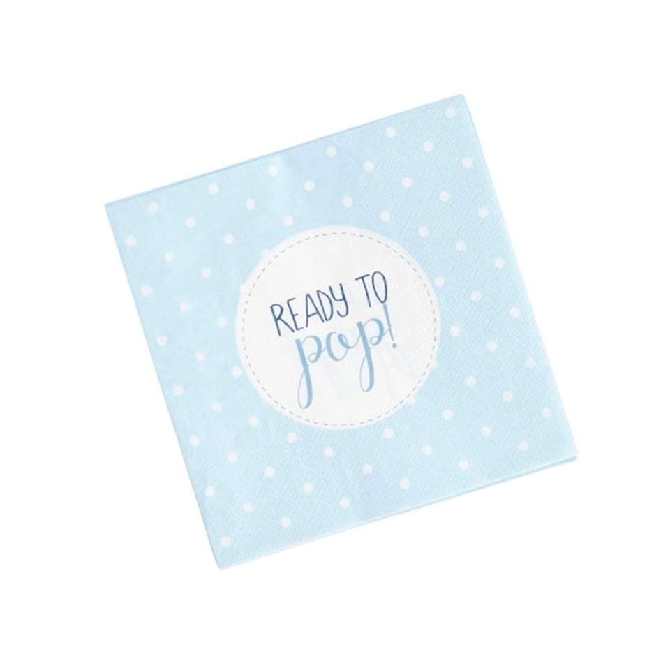 Blue 'Ready To Pop' Paper Napkins - Pack of 20 | Multi