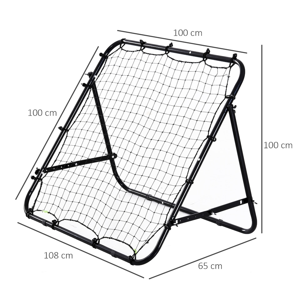 image 1 of HOMCOM Rebounder Net Kids Adults Football Training Aid Adjustable Black