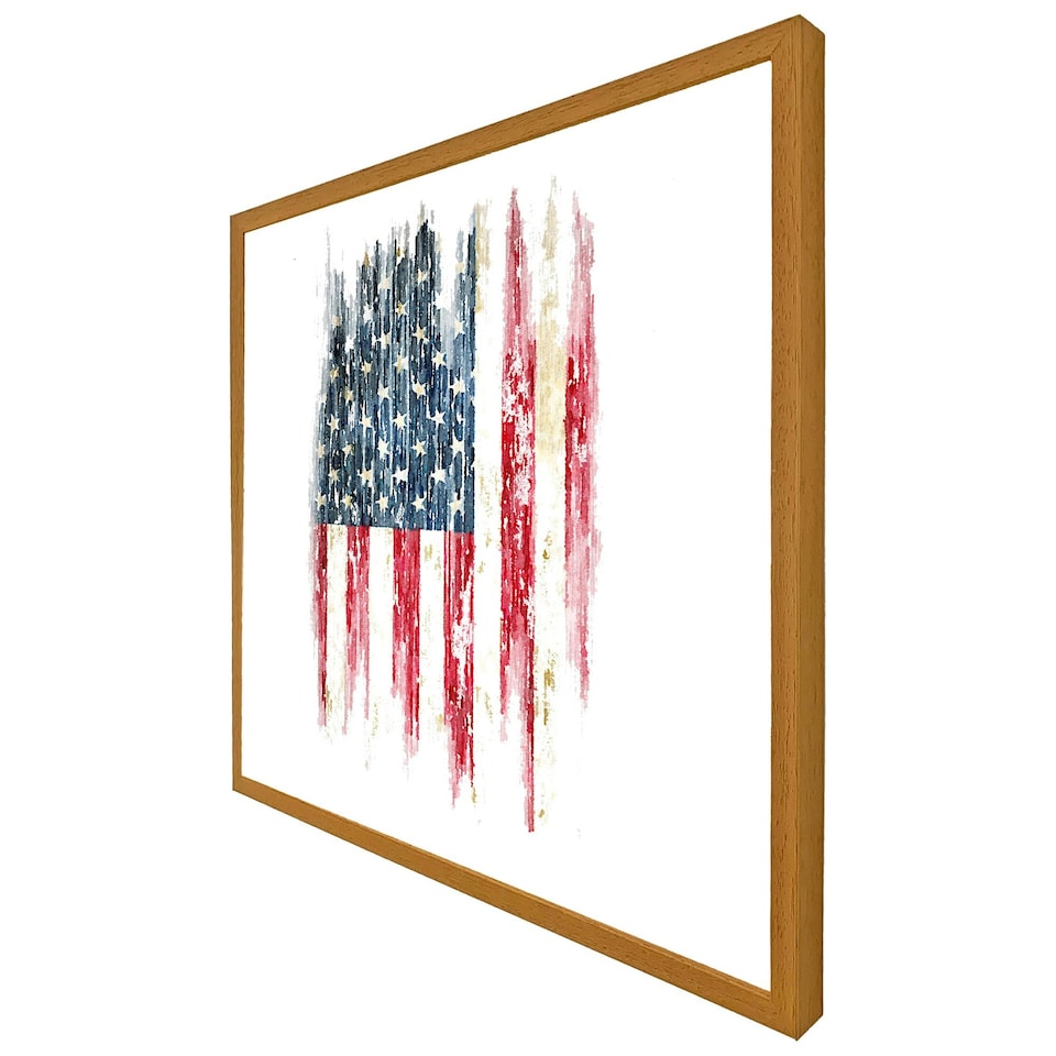 image 1 of American grunge flag (Picture Frame) Brown | S