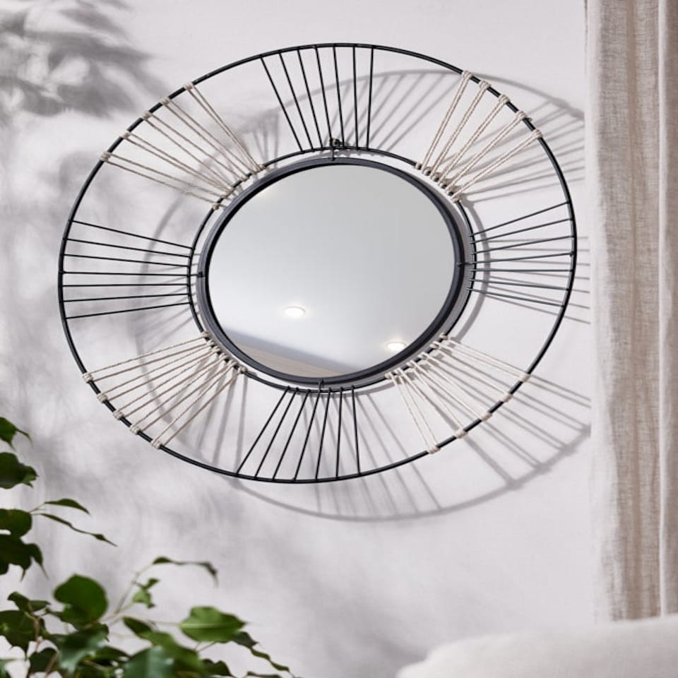 image 1 of Sola Sunbeam Metal Wall Mirror Black