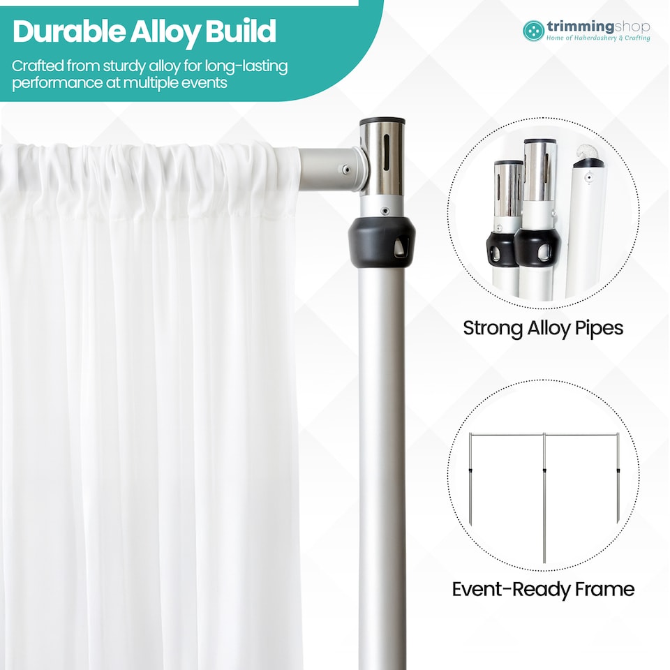image 1 of Portable Pipe & Drape Frame, Backdrop Stand Set for Weddings - 3m x 9m