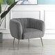 image 2 of Matilda Velvet Fabric Accent Chair - Grey