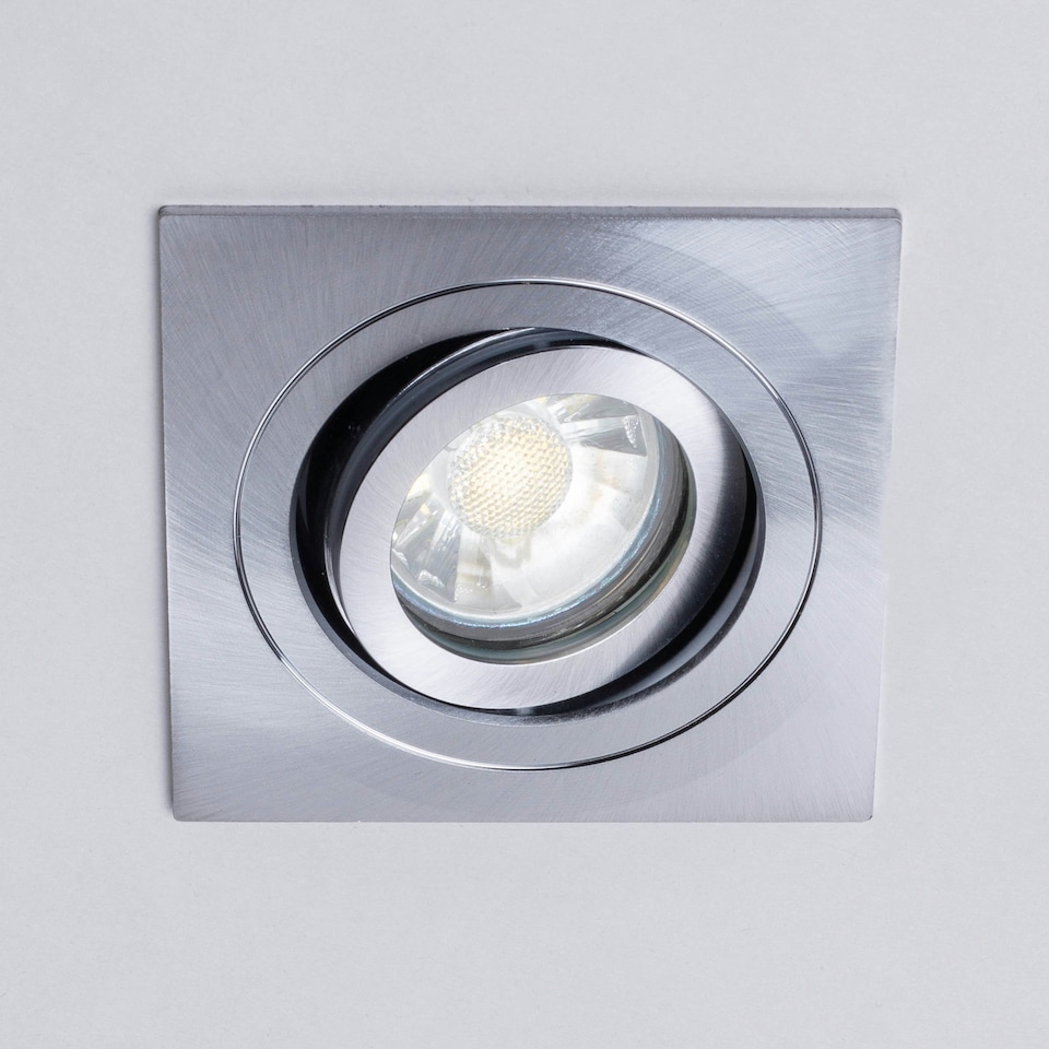 image 1 of BHS Sym Square IP65 Tiltable Downlight | Silver | Satin Nickel | 1