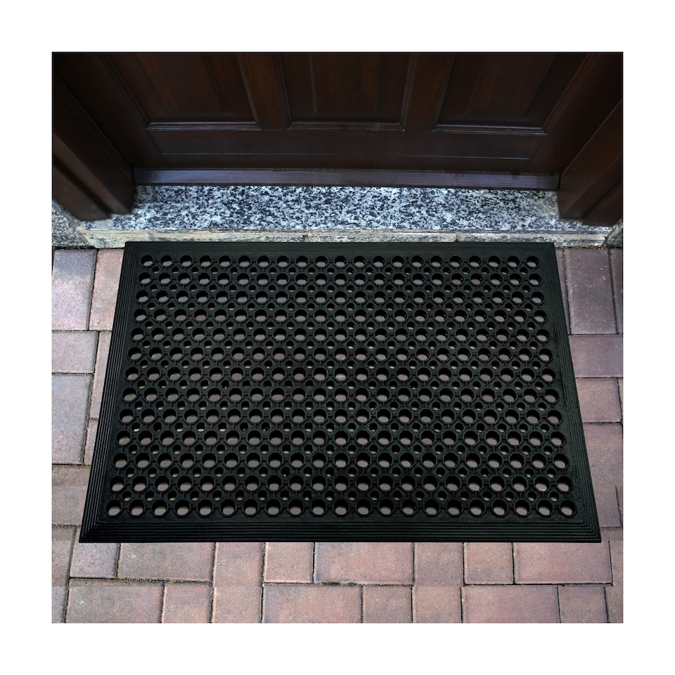 image 1 of Hometex All Weather Outdoor Entrance Mat - 60 x 90cm. Black
