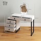 image 5 of HOMCOM Dressing Table, Vanity Desk with Leaf Shape Mirror, Makeup Table with 5 Drawers, 3-Colour LED Lights, 100x40cm Tabletop, White | White | White