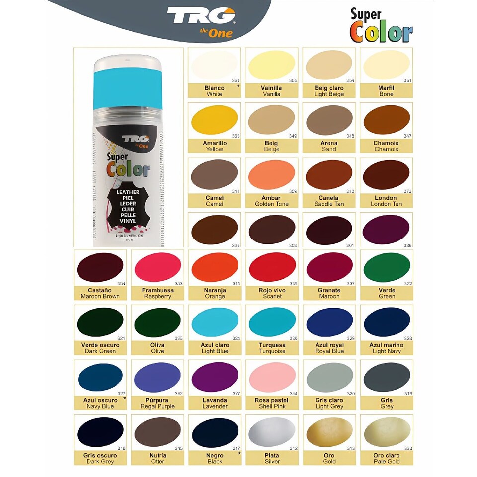 image 1 of TRG Super Colour Aerosol Paint - Leather and Vinyl Recolouring 150ml | Gold | Golden Tone