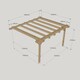 image 3 of Wall Mounted Double Garden Pergola - Wood - L360 x W360 x H270 cm - Rustic Brown