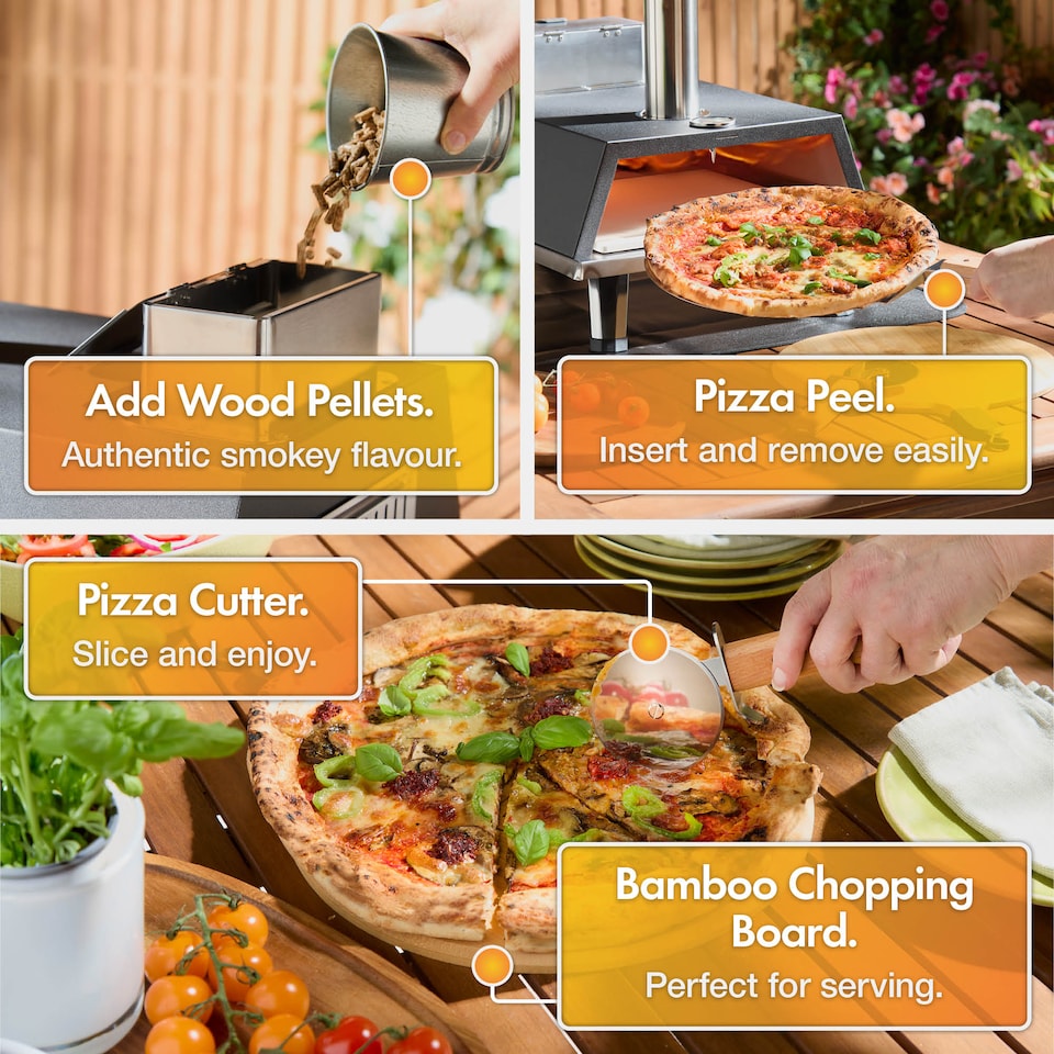 image 1 of VonHaus Pizza Oven Outdoor, for Tabletop with Accessories