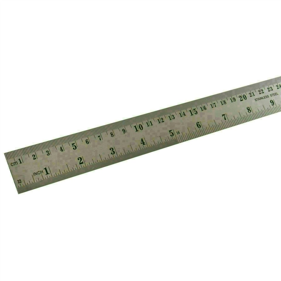 image 1 of Large Stainless Steel Ruler Rule Measuring Measure Straight Edge 1 Metre 40"