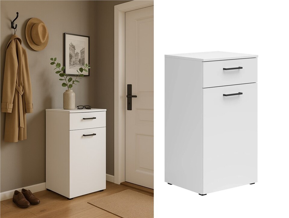 image 1 of Narrow Hallway Storage Cabinet Small Drawer Slim Unit White Space Saving Entrance Hall Furniture Multi