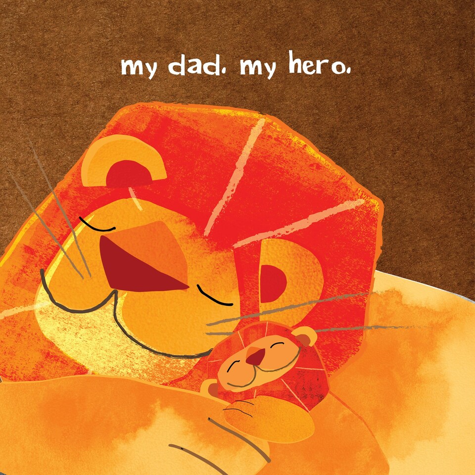 image 1 of My Dad My Hero Lion Greetings Card For Dad By Paul Delaney