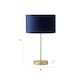 image 7 of ValueLights Charlie Gold Table Lamp Navy Velvet Gold Inner Shade | Blue