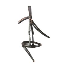 Hy Rosciano Leather Horse Bridle - Brown/Rose Gold - Pony