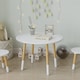 image 2 of Kids Wooden Round Table Toddlers Small Children Home Nursery Play Room Furniture | Multi | White | 1