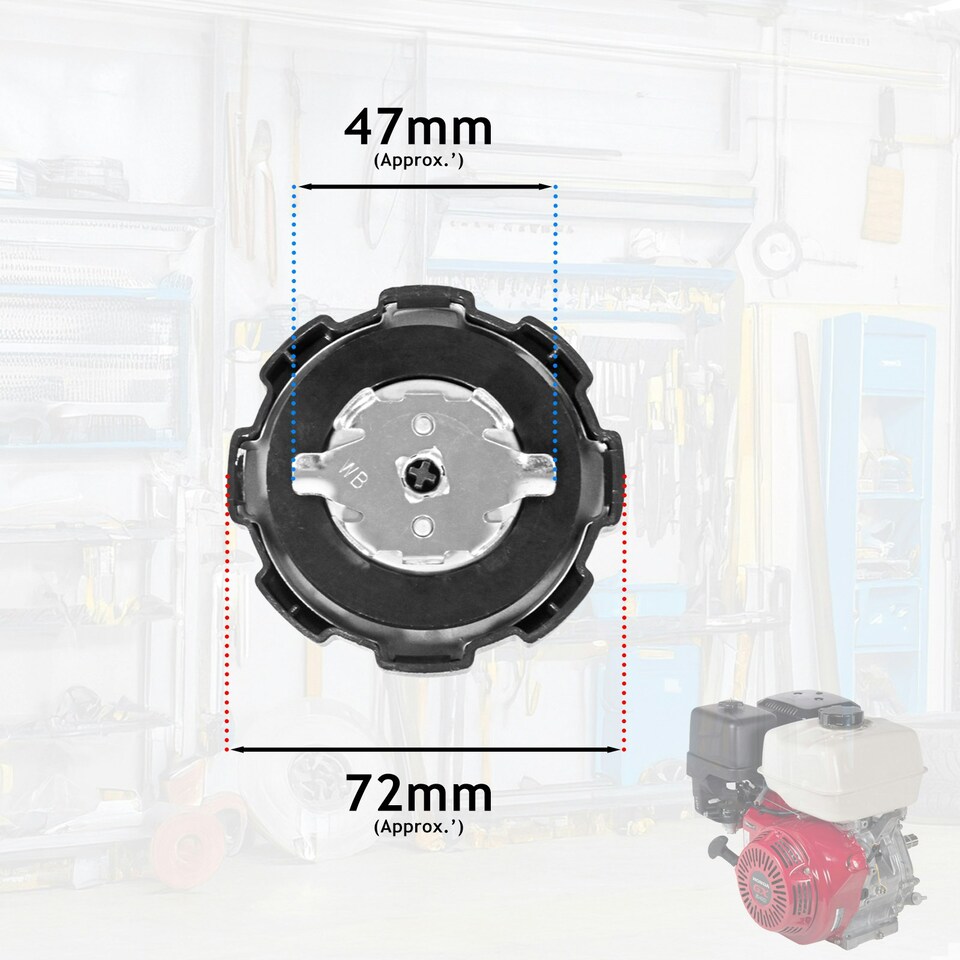 image 1 of SPARES2GO Fuel Tank Cap for Honda Engine G300 G400 GX120 GX160 GX200 GX240 GX270 GX340 GX390