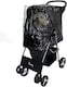 image 1 of Pet Stroller Dog Cat Puppy Pram Pushchair Travel Cart Jogging Buggy Carrier (Black with Cover)